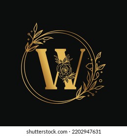 W Letter Golden Gradient Design