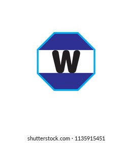 W Letter Hexagon Logo