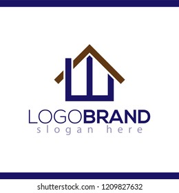 W Letter Home logo element. home Logo template