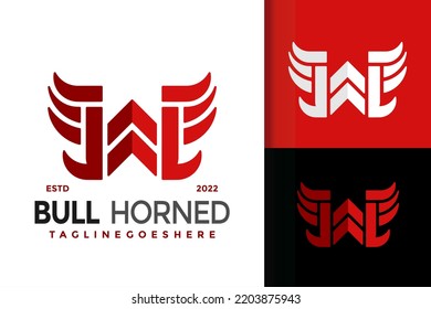 W Letter Horned Logo Design, Brand Identity Logos Vector, Modern Logo, Logo Designs Vector Illustration Template