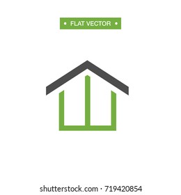 W letter house home vector logo template