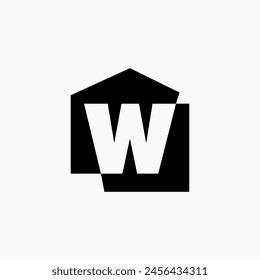 w Letter House Monogram Home mortgage architect architecture logo vector icon illustration