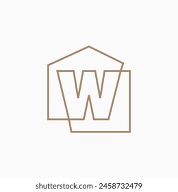 w Letter House Monogram Home mortgage architect architecture logo vector icon illustration