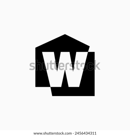 w Letter House Monogram Home mortgage architect architecture logo vector icon illustration