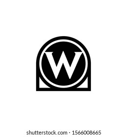 W Letter Icon Design with circle. Abstract Circle Letter W Creative Business Alphabet Logo Design.