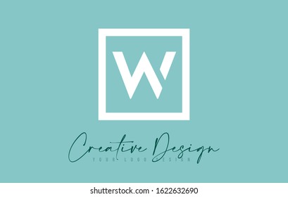 W Letter Icon Design With Creative Modern Look and Teal Background.  Vector Illustration.