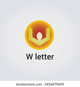 W Letter Icon Design Single Isolated Logo Design Brand Corporate Identity Various Colors Editable Template Vector Monogram Emblem Illustration Branding on Light Gradient Background