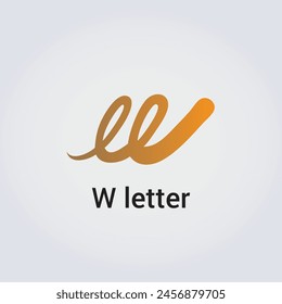 W Letter Icon Design Single Isolated Logo Design Brand Identidad Corporativa Varios Colores Editable Plantilla Vector Monograma Emblema Ilustración Branding sobre fondo degradado claro