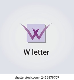 W Letter Icon Design Single Isolated Logo Design Brand Identidad Corporativa Varios Colores Editable Plantilla Vector Monograma Emblema Ilustración Branding sobre fondo degradado claro