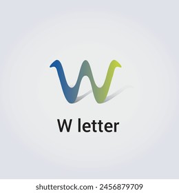W Letter Icon Design Single Isolated Logo Design Brand Identidad Corporativa Varios Colores Editable Plantilla Vector Monograma Emblema Ilustración Branding sobre fondo degradado claro