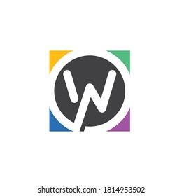 w Letter Icon Design Vector Illustration