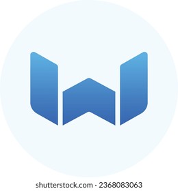 W Letter Icon, minimal tech sign digital money symbol crypto mark vector design. Great for mobile app, web, etc.