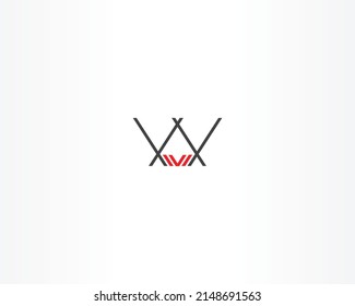 W letter icon shape logo design