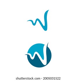 W Letter icon vector illustration design template