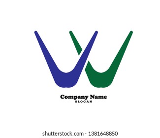 W Letter Icon Vector Logo Template - Vector
