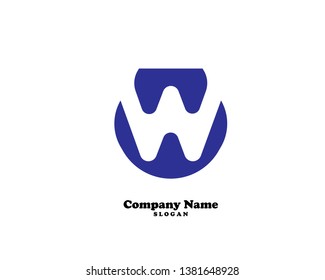 W Letter Icon Vector Logo Template - Vector
