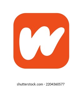 w letter icon. Wattpad read and write stories app on google play store on white  background.