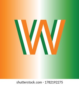 W Letter Indian Flag Design