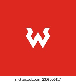 W letter initial geometric logo with zigzag accent. WS monogram logo