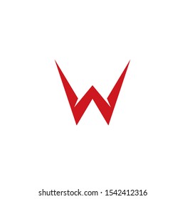 W letter initial icon logo design vector illustration template