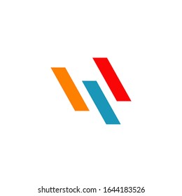 Letra W icono inicial diseño vectorial ilustración
