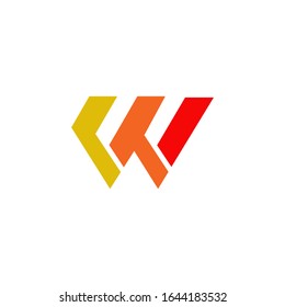 W letter initial icon logo design vector template illustration