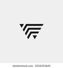 O logotipo inicial da letra W em estilo contemporâneo de linhas em preto e branco. Logomarca do WE. logotipo W-E. W e E.