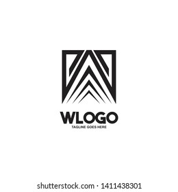 W letter initial logo design vector template