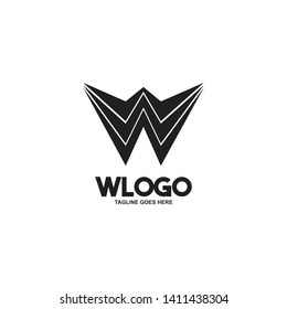 W letter initial logo design vector template