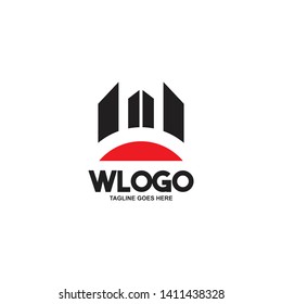 W letter initial logo design vector template