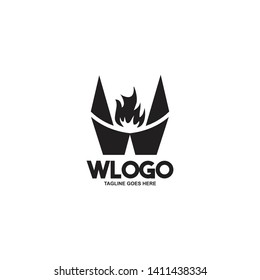 W letter initial logo design vector template