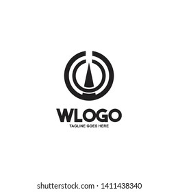 W letter initial logo design vector template