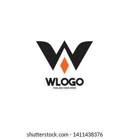 W letter initial logo design vector template