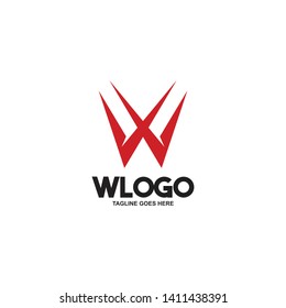 W letter initial logo design vector template