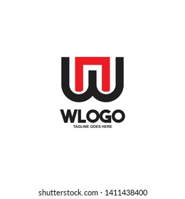 W letter initial logo design vector template