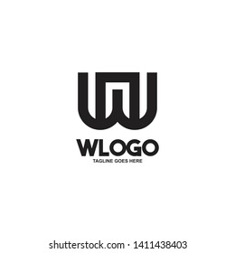 W letter initial logo design vector template
