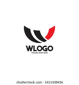 W letter initial logo design vector template