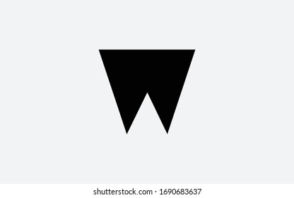 Ilustración vectorial de plantilla de diseño de logotipo inicial de letra W o W