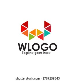 Plantilla de diseño de vectores de logotipo inicial de letra W
