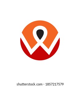W letter initial logo design vector template