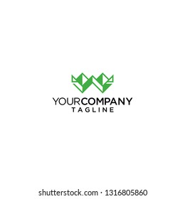 W letter initial logo geometric line vector icon