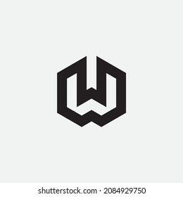 W letter initial logo. Monogram design concept.