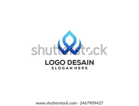 W letter initial logo template