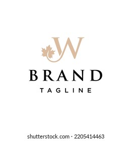 W Letra inicial Maple Leaf elegante logotipo inspiración en la plantilla vectorial

