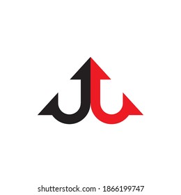 W letter, JL letter with up arrow logo design vector111