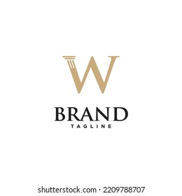 W Letter Law Premium Vector logo icon vector Template
