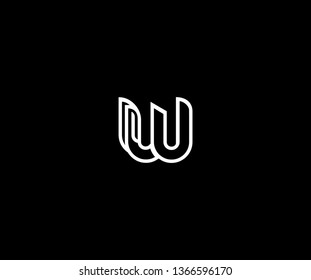 W letter linear bold shape creative modern stylish logotype