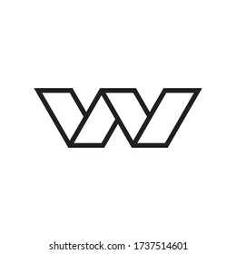 Vector de diseño de logotipo de líneas de letra W