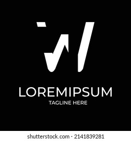 Logotipo W Letter Linked Luxury Premium