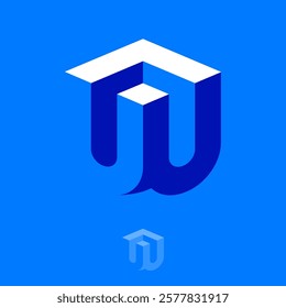 W letter logo. 3D monogram. Abstract  logo can use for business, company, web icon. App icon.